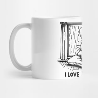 I Love Rainy Days. Cozy Coffee Bunny. Mug